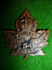 54th Battalion (Kootenay, B.C.) Officer's Cap Badge 